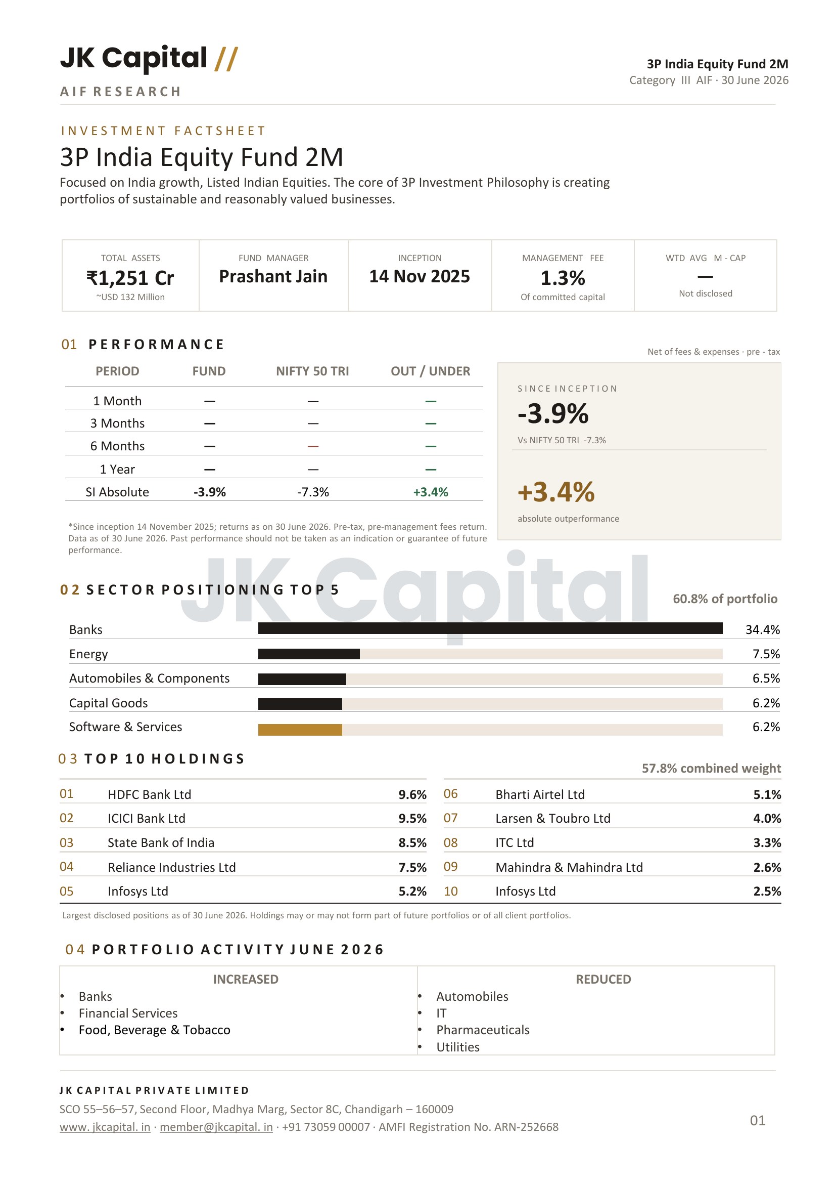 Blurred preview of the 3P India Equity Fund 2M fact sheet